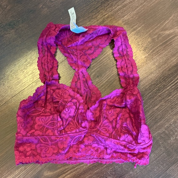 Free People Other - Raspberry Free People Galloon Lace Bralette XS
